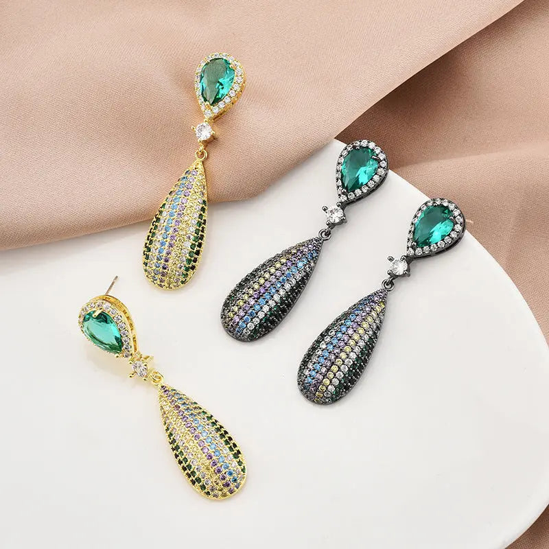 S925 Silver Needle Drop Zircon Earrings Long Earrings Earrings Earrings null