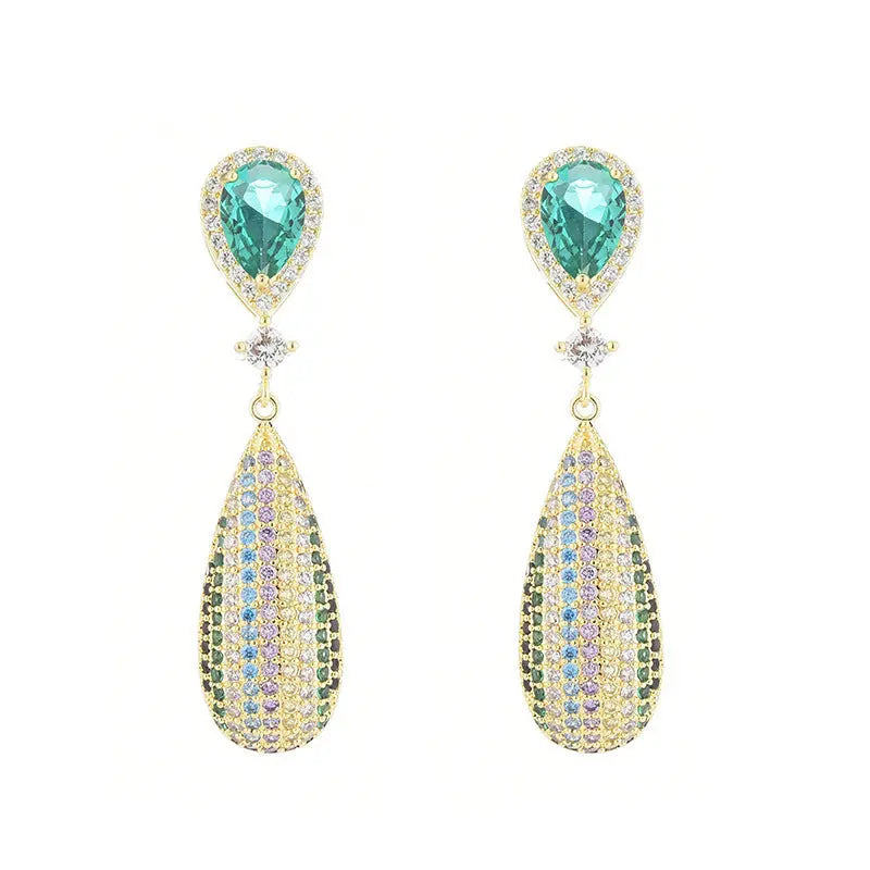 S925 Silver Needle Drop Zircon Earrings Long Earrings Earrings Earrings null