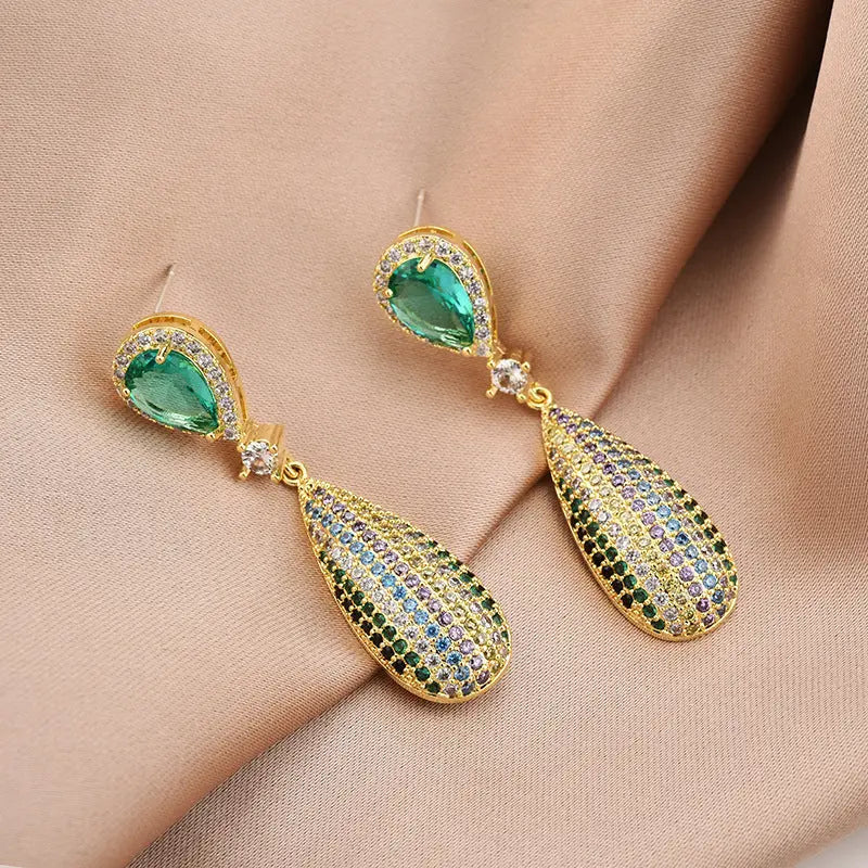 S925 Silver Needle Drop Zircon Earrings Long Earrings Earrings Earrings null