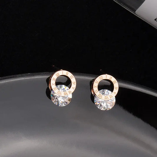 Simple and Compact Titanium Steel Earrings null