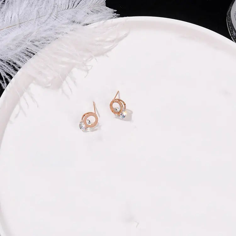 Simple and Compact Titanium Steel Earrings null