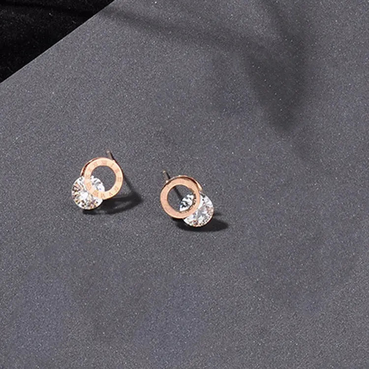 Simple and Compact Titanium Steel Earrings null