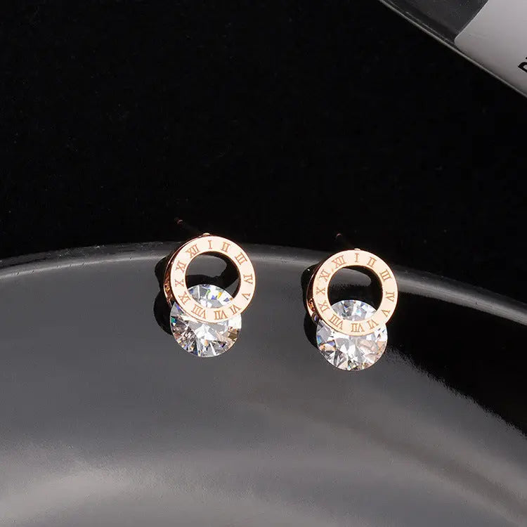 Simple and Compact Titanium Steel Earrings null