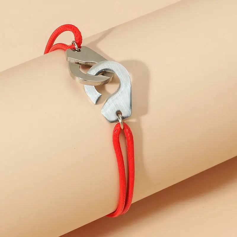 Stainless Steel Handcuffs Bracelets Adjustable Rope Men'S And Women'S Bracelets null