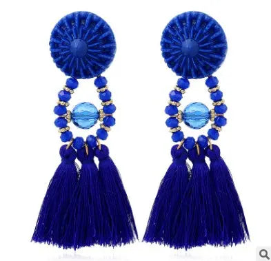 Tassel earrings tassel earrings European and American earrings Alloy earrings null