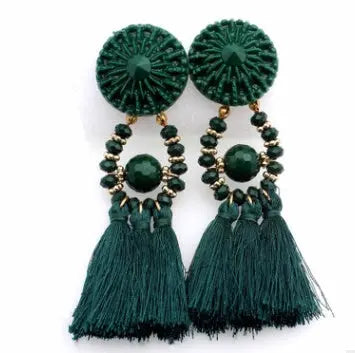 Tassel earrings tassel earrings European and American earrings Alloy earrings null