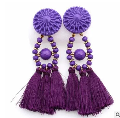 Tassel earrings tassel earrings European and American earrings Alloy earrings null