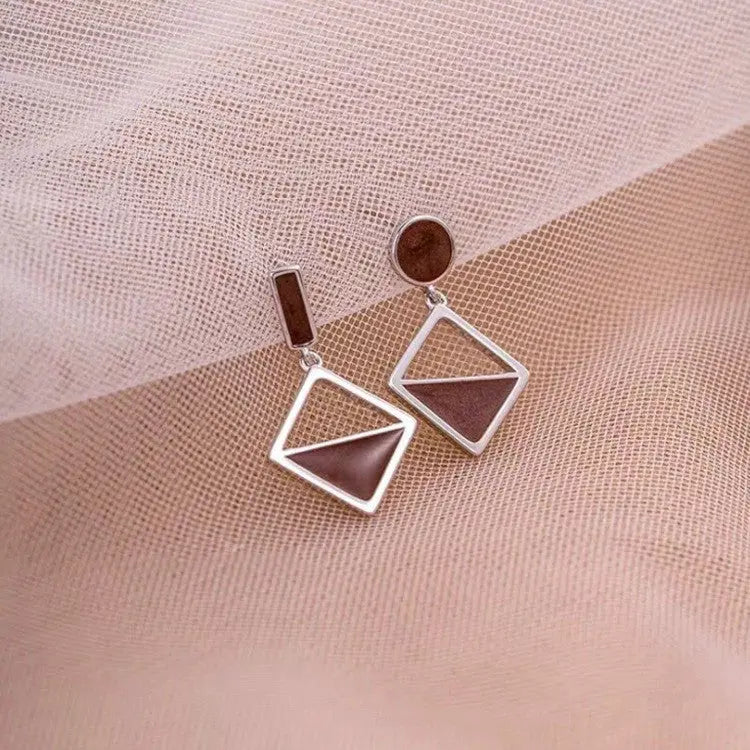 Temperament Earrings Asymmetrical Earrings Frosty Earrings null