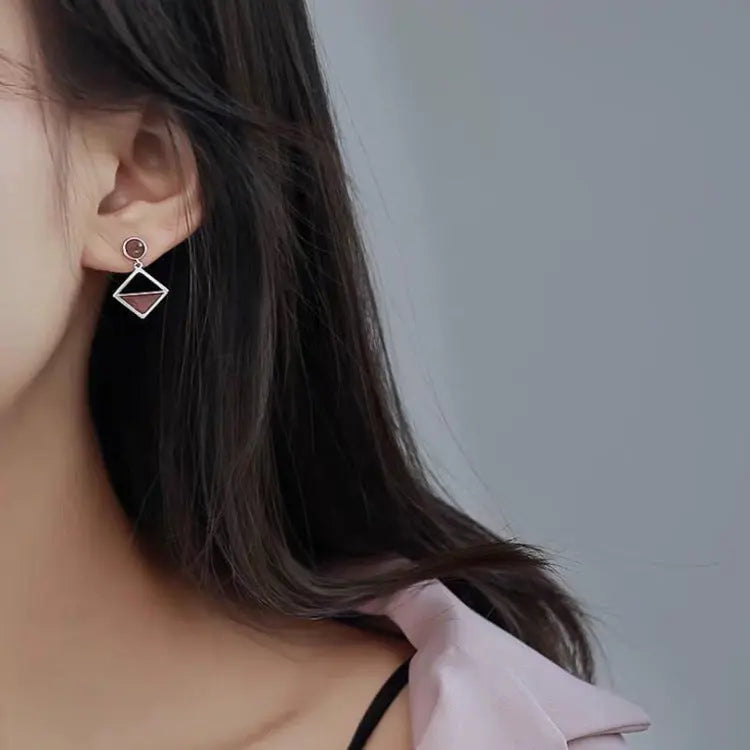 Temperament Earrings Asymmetrical Earrings Frosty Earrings null