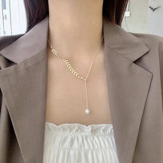 Temperament Simple Personality Wheat Ear Clavicle Chain null