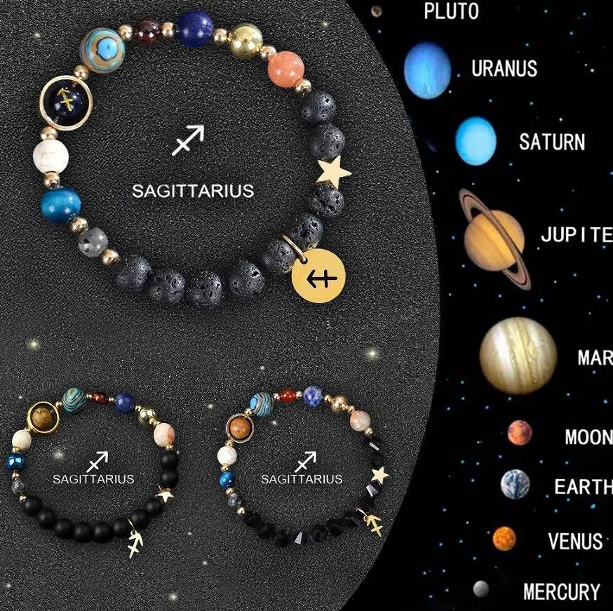 Twelve Zodiac Crystal Bracelets null