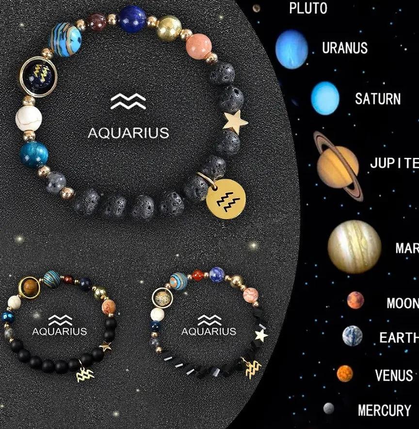 Twelve Zodiac Crystal Bracelets null