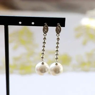 White Pearl Earrings Earrings Retro Drop Earrings null