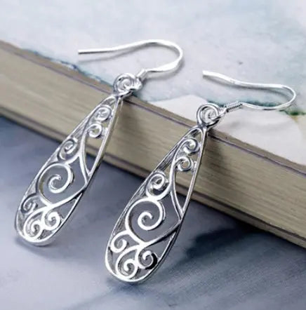 White Stud Earrings, Carved Earrings, Earrings null