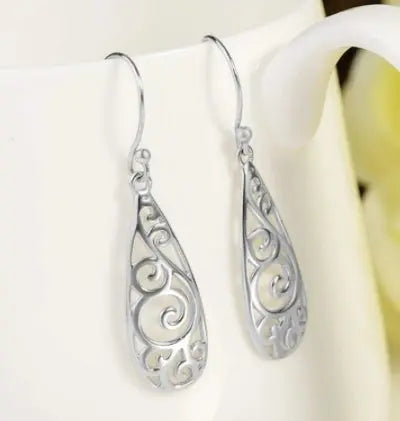 White Stud Earrings, Carved Earrings, Earrings null