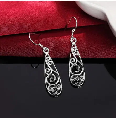 White Stud Earrings, Carved Earrings, Earrings null