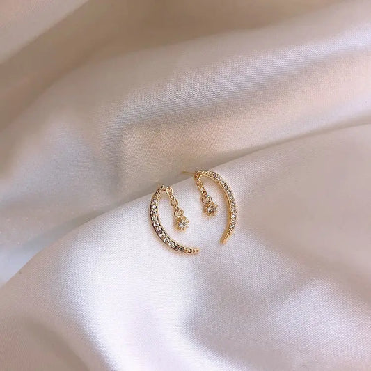 Zircon Moon Earrings Xingyue Earrings Earrings null