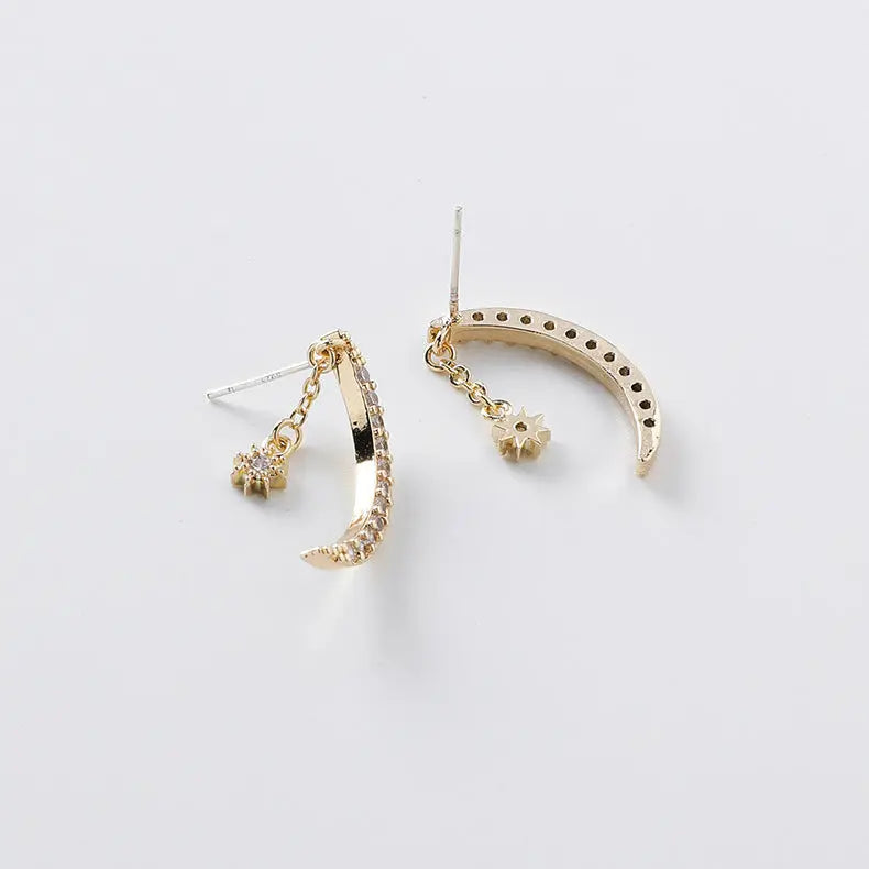 Zircon Moon Earrings Xingyue Earrings Earrings null